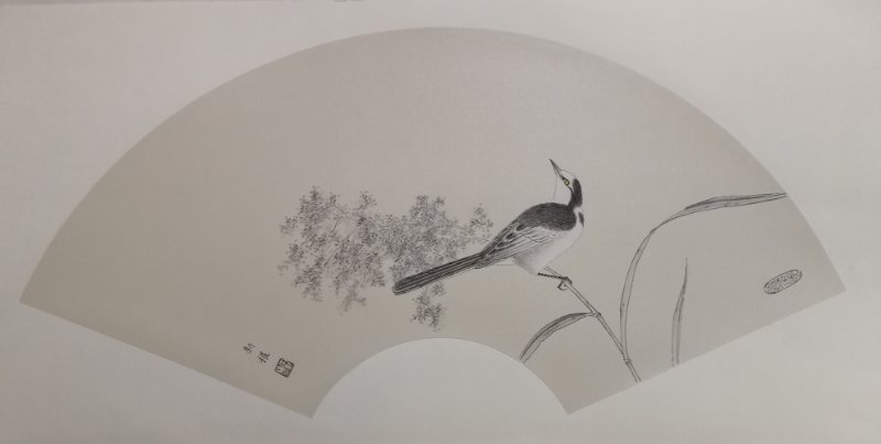 工笔扇面